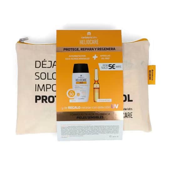 Heliocare Pack 360º Fluido Mineral FPS 50 50ml + Endocare Radiance Ampollas 10u + Neceser